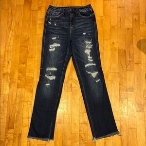 Flying Monkey Distressed Dark Blue Women's Jeans
